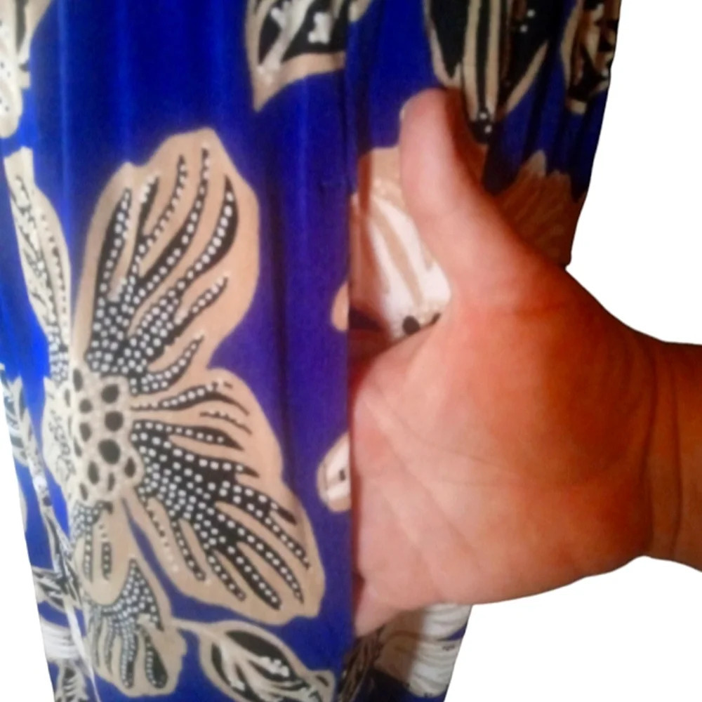 Chico's Travelers Classic Floral Print Drawstring Dress Blue Size Large Petite - Picture 6 of 9